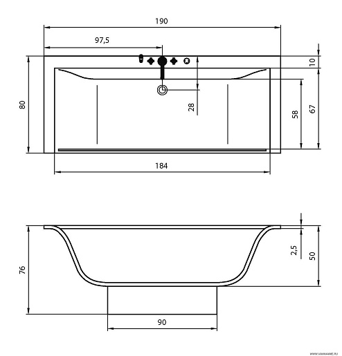 Aquatika Акриловая ванна Арт Плазма Standart – фотография-2