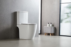 Azario Унитаз-компакт Leo AZ-1253CT безободковый с бачком с сиденьем микролифт белый – фотография-4