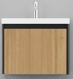 Velvex Мебель для ванной Klaufs 60 черная/дерево, 1 ящик – фотография-3