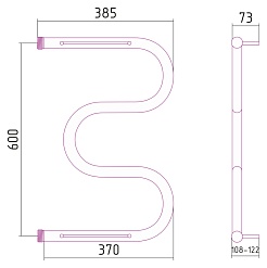 Стилье Полотенцесушитель М-образный 2П 60х40 – фотография-3