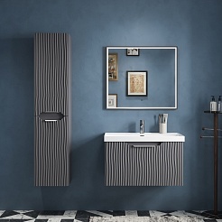 Equil Шкаф пенал Mirage 36 L подвесной графит софт – фотография-3