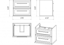 Misty Тумба с раковиной Винтаж 60 – фотография-2