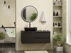 Brevita Мебель для ванной Cargo 100 подвесная черная матовая – фотография-2