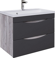 Grossman Тумба под раковину Талис 70 подвесная бетон пайн/графит матовый