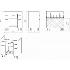 Misty Тумба с раковиной Пион 80 напольная, белая/вишня – фотография-4