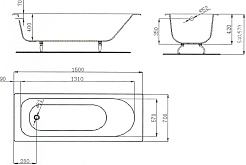 Maroni Ванна чугунная Orlando 1500x700 (445977) – фотография-3