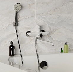 Mixline Смеситель для ванны и раковины 35k ML33-02 "City White" белый/хром – фотография-4