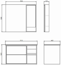 Comforty Зеркальный шкаф Гамбург 90 R дуб сонома – фотография-5