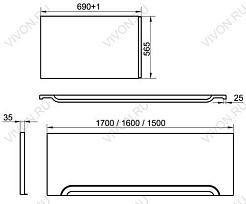 Ravak  Экран для ванны Ravak CZ001V0A00 U 170 – фотография-2