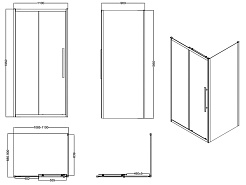 Esbano Душевой уголок Flex 110x90 ESF-119PS-B профиль черный матовый стекло прозрачное – фотография-4