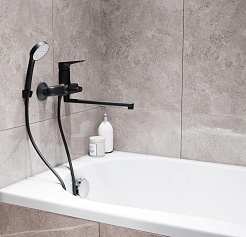 Mixline Смеситель для ванны и раковины 35k ML14-02BL чёрный – фотография-4