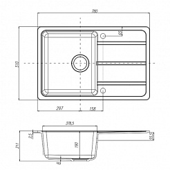 Акватон Кухонная мойка Аманда серый шелк – фотография-3