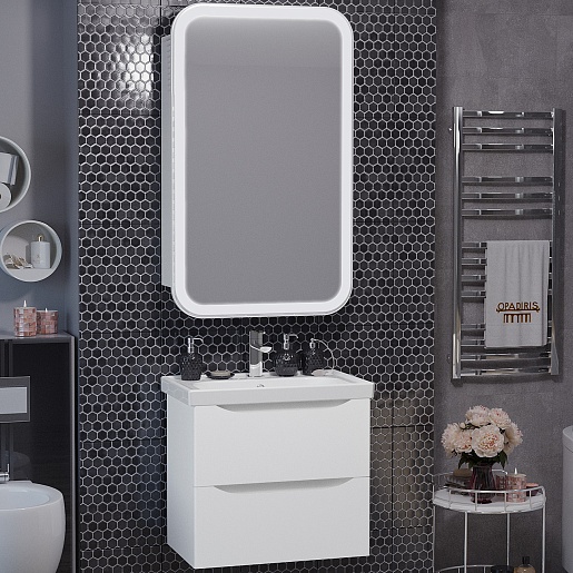 Opadiris Мебель для ванной Элеганс 60 подвесная белая матовая – фото-1