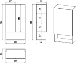 Brevita Шкаф подвесной Vega 60 кремовый/золото – фотография-11