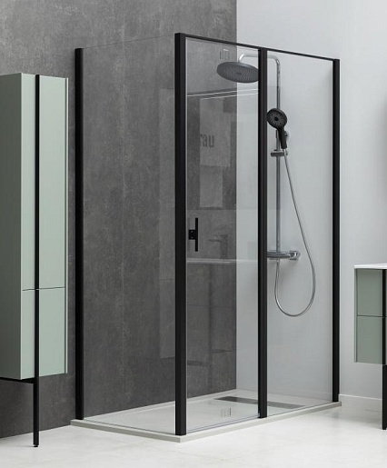 Allen Brau Душевой уголок Priority 90x100 3.31027.BBA/3.31048.BBA чёрный браш – фотография-2