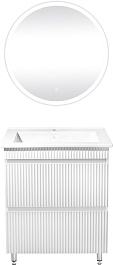 Runo Мебель для ванной Модена 75 белая с зеркалом Руан 77 – фотография-1