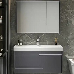 Ceruttispa Мебель для ванной Oglio 90 подвесная серая – фотография-1