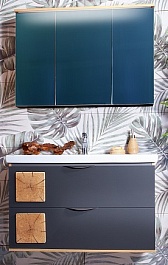 Бриклаер Мебель для ванной Форест 100 дуб золотой/антрацит – фотография-1