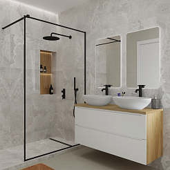 Зов Тумба под раковину Дион 120 подвесная матовая белая/дуб – фотография-5