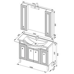 Aquanet Мебель для ванной "Стайл 105" с дверцами (181586) – фотография-5