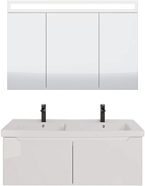 Dreja Мебель для ванной W 125 с зеркальным шкафом подвесная белая – фотография-1