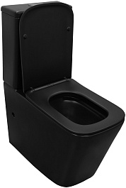 Azario Унитаз-компакт Black King AZ-8303D безободковый с бачком с сиденьем микролифт черный матовый – фотография-6