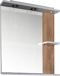 ASB-Mebel Зеркало Альпина 70 белое/дуб золотой – фотография-2