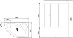 Royal Bath Душевая кабина ALP RB 150ALP-T-BL-R 150x100 R стекло прозрачное профиль черный матовый – фотография-2