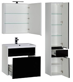 Aquanet Мебель для ванной "Латина 70" черная 1 ящик (181082) – фотография-5