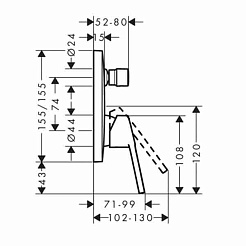 Hansgrohe Смеситель Logis loop 71264000 для ванны с душем – фотография-2