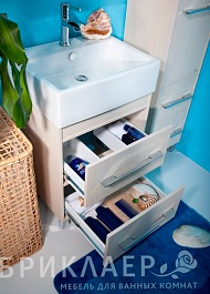 Бриклаер Мебель для ванной Чили 55 светлая лиственница – фотография-3