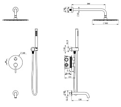 Oliveeka Душевой комплект Y OL-88939017-MB черный матовый – фотография-2