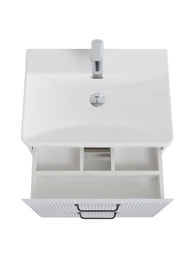 BelBagno Тумба с раковиной Due 60 подвесная Белый металлик ручки Матовый тёмный никель – фотография-16