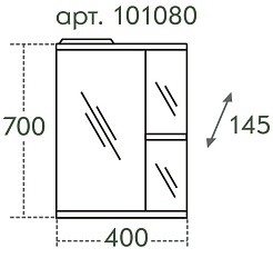 СанТа Зеркальный шкаф Ника 40 фацет L – фотография-5