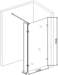 Niagara Душевая перегородка Nova NG-642-12GOLD – фотография-5