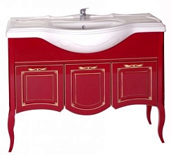 ASB-Woodline Тумба под раковину Эмили 105 красный/ патина золото – фотография-1