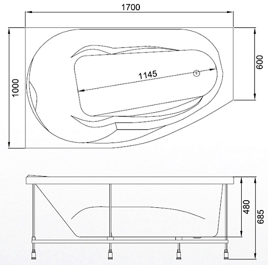 Akrilan Акриловая ванна Laguna del VENADO 170 L – фотография-6