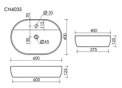 Ceramicanova Мебельная раковина Element 60 CN6035 белая – фотография-4