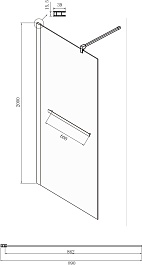 Ambassador Душевая перегородка Walk-In 90 15031136 – фотография-5