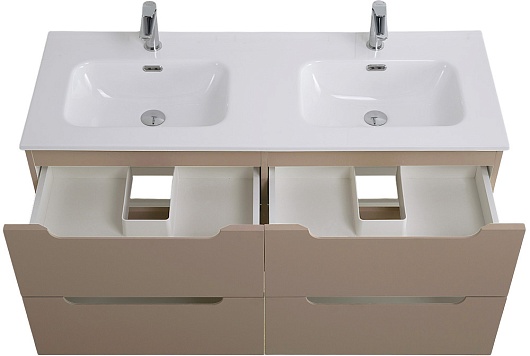 BelBagno Тумба под раковину Etna 120 4 ящика подвесная бежевая матовая – картинка-7