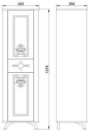 Водолей Пенал для ванной "Анжелика 40" F-3 R белый – фотография-4