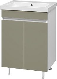 Misty Тумба с раковиной Майна 60 хаки/белая – фотография-2