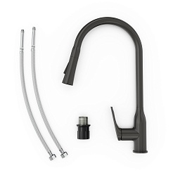 Tokito Смеситель для кухни MITSUISHI вороненая сталь TOK-MIT-1013GM – фотография-2