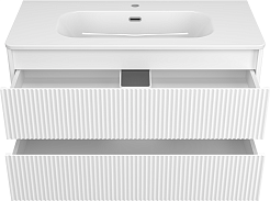 Brevita Тумба с раковиной Riva 100 подвесная белая – фотография-4