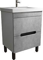 Mixline Тумба с раковиной Честер 60 белая/бетон