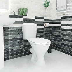 Керамин Унитаз-компакт Симпл однорежимный с сиденьем полипропилен – фотография-5