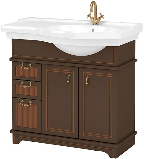 Aquanet Тумба под раковину Луис 90 R темный орех – фото, картинка, фотография-1