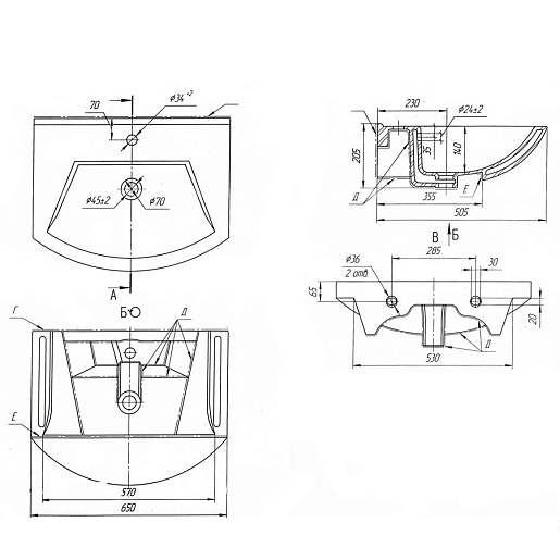 Owl 1975 Мебель для ванной Eland 65 дуб сонома – картинка-9