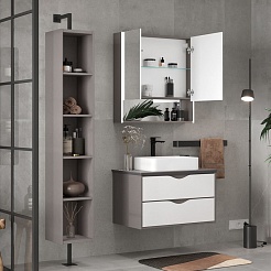 Equil Зеркальный шкаф Smile 80 лен антрацит – фотография-5