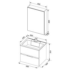 Aquanet Мебель для ванной Алвита 60 серый антрацит – фотография-7